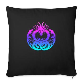 Fantasy Dragon Anime Dragon Head Reptile mythique - Housse de coussin décorative 45 x 45 cm - noir - Devant