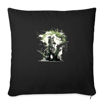 Druide - Housse de coussin décorative 45 x 45 cm - noir - Devant