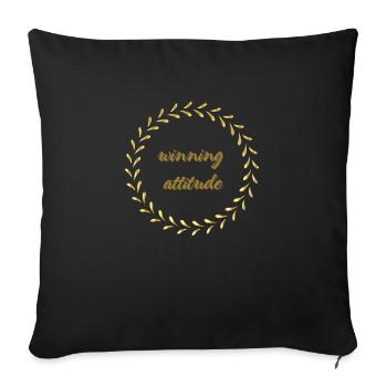 Winning Attitude Motivation - Sofakissenbezug 45 x 45 cm - Schwarz - Vorne
