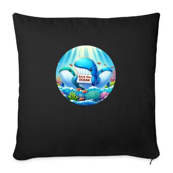 Wal Familie - Sofakissenbezug 45 x 45 cm - Schwarz - Vorne