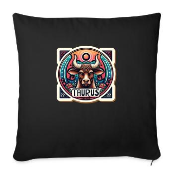 Zodiaque Taureau - Housse de coussin décorative 45 x 45 cm - noir - Devant