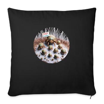 Flea Family - Sofa pillowcase 17,3'' x 17,3'' (45 x 45 cm) - black - Front