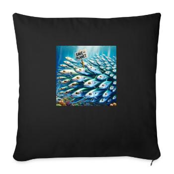 Famille Herning - Housse de coussin décorative 45 x 45 cm - noir - Devant