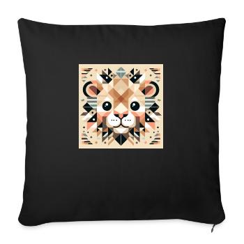 Cute lion cub geometric - Sofa pillowcase 17,3'' x 17,3'' (45 x 45 cm) - black - Front