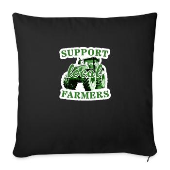 Soutenir les agriculteurs locaux - Housse de coussin décorative 45 x 45 cm - noir - Devant