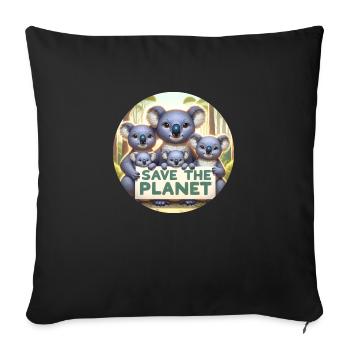 Famille Koala - Housse de coussin décorative 45 x 45 cm - noir - Devant