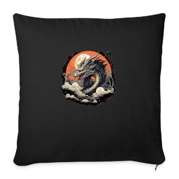 Vieux dragon - Housse de coussin décorative 45 x 45 cm - noir - Devant