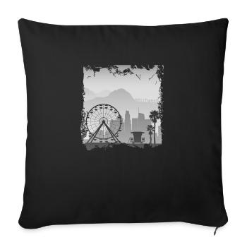 Los angeles californie voyage ville usa amérique - Housse de coussin décorative 45 x 45 cm - noir - Devant