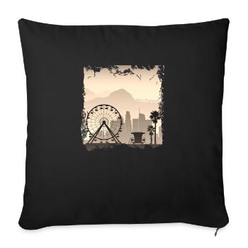 Los angeles californie voyage ville usa amérique - Housse de coussin décorative 45 x 45 cm - noir - Devant