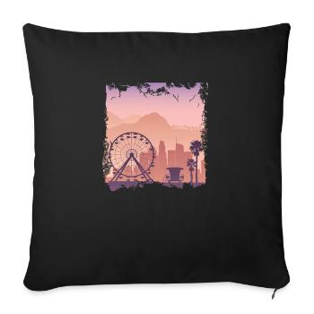 Los angeles californie voyage ville usa amérique - Housse de coussin décorative 45 x 45 cm - noir - Devant
