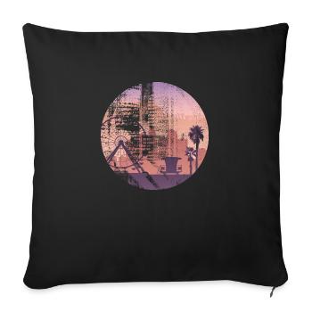 Los angeles californie voyage ville usa amérique - Housse de coussin décorative 45 x 45 cm - noir - Devant