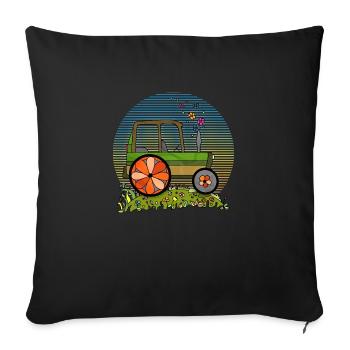 Tractor - Sofa pillowcase 17,3'' x 17,3'' (45 x 45 cm) - black - Front