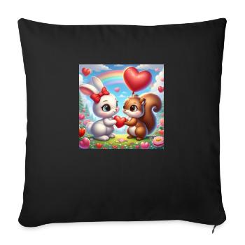 Valentinstag 1000px - Sofakissenbezug 45 x 45 cm - Schwarz - Vorne