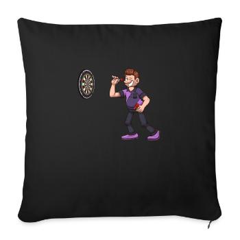 Darts Player - Sofa pillowcase 17,3'' x 17,3'' (45 x 45 cm) - black - Front