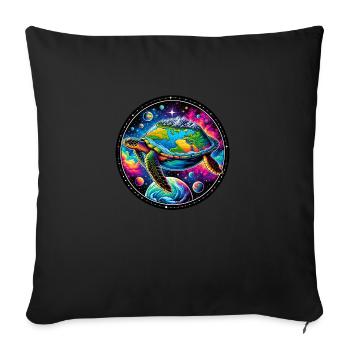 Flat Earth - The Truth - Sofa pillowcase 17,3'' x 17,3'' (45 x 45 cm) - black - Front