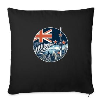 Neuseeland Aotearoa Kiwi 19 - Sofakissenbezug 45 x 45 cm - Schwarz - Vorne