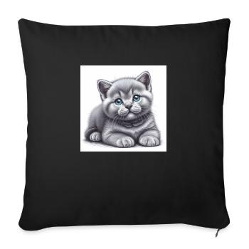 British Shorthair - Housse de coussin décorative 45 x 45 cm - noir - Devant