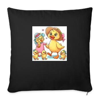Sweet I Duck Family - Sofa pillowcase 17,3'' x 17,3'' (45 x 45 cm) - black - Front