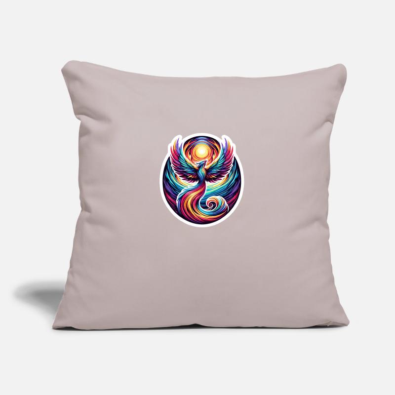 Psychedelic Rainbow Phoenix Tee Design Sofa pillowcase 17,3'' x 17,3'' (45 x 45 cm)