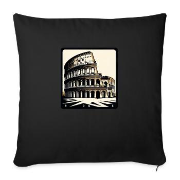 Colosseum in Rome - Sofa pillowcase 17,3'' x 17,3'' (45 x 45 cm) - black - Front