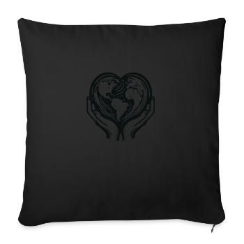 World with Hands - Sofa pillowcase 17,3'' x 17,3'' (45 x 45 cm) - black - Front