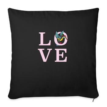 Colibri aime élégant, mignon et coloré - Housse de coussin décorative 45 x 45 cm - noir - Devant