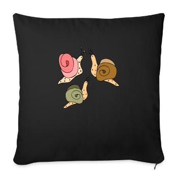 Escargots - Housse de coussin décorative 45 x 45 cm - noir - Devant