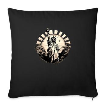 New York USA America Travel Tourist City - Sofa pillowcase 17,3'' x 17,3'' (45 x 45 cm) - black - Front