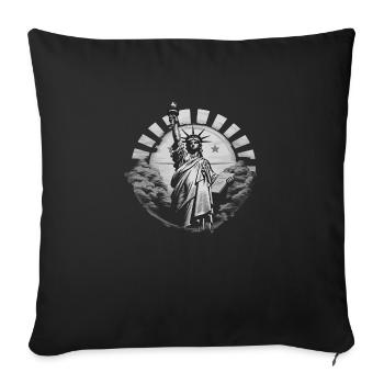New York USA America Travel Tourist City - Sofa pillowcase 17,3'' x 17,3'' (45 x 45 cm) - black - Front