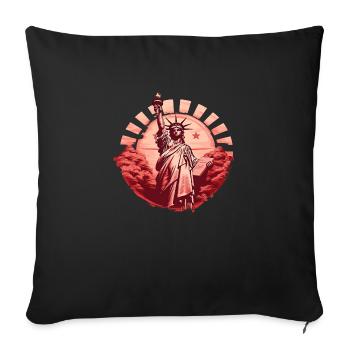New York USA America Travel Tourist City - Sofa pillowcase 17,3'' x 17,3'' (45 x 45 cm) - black - Front