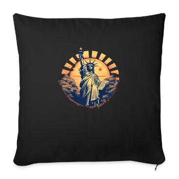 New York USA America Travel Tourist City - Sofa pillowcase 17,3'' x 17,3'' (45 x 45 cm) - black - Front