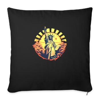 New York USA America Travel Tourist City - Sofa pillowcase 17,3'' x 17,3'' (45 x 45 cm) - black - Front
