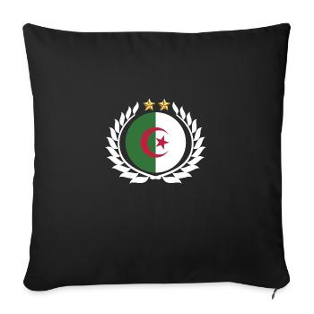 Algerian wreath - Algeria gift idea - Sofa pillowcase 17,3'' x 17,3'' (45 x 45 cm) - black - Front