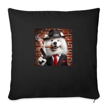 Samojed Mafia - Sofakissenbezug 45 x 45 cm - Schwarz - Vorne