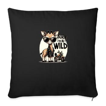 Né pour être sauvage. - Housse de coussin décorative 45 x 45 cm - noir - Devant