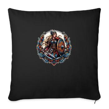 Vierge bouclier - Housse de coussin décorative 45 x 45 cm - noir - Devant