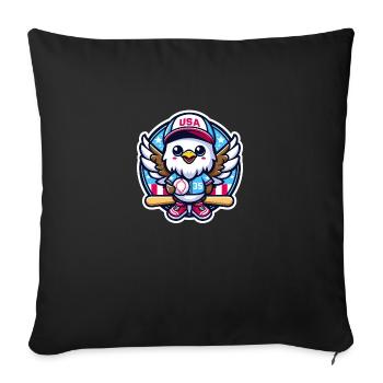 Patriotic Eagle - Baseball USA - Sofa pillowcase 17,3'' x 17,3'' (45 x 45 cm) - black - Front