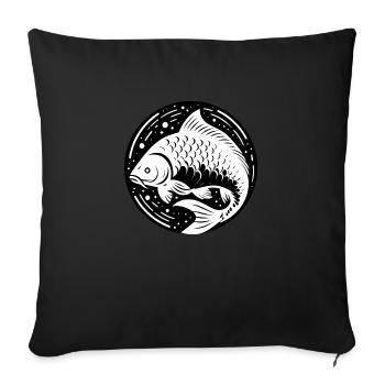 Carpe créative blanche - Housse de coussin décorative 45 x 45 cm - noir - Devant