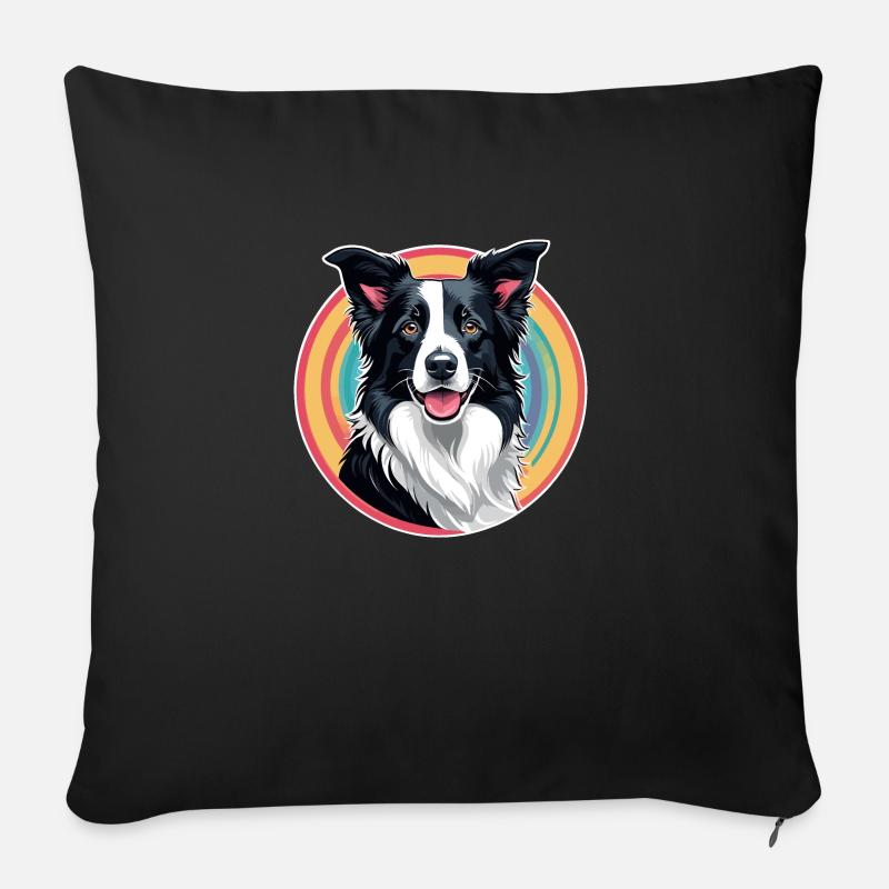 Border Collie - Sofakissenbezug 45 x 45 cm - Schwarz
