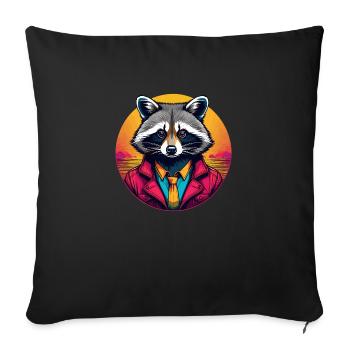 Raccoon - Sofa pillowcase 17,3'' x 17,3'' (45 x 45 cm) - black - Front