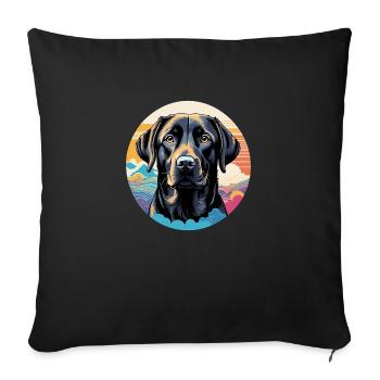 Labrador Retriever - Housse de coussin décorative 45 x 45 cm - noir - Devant