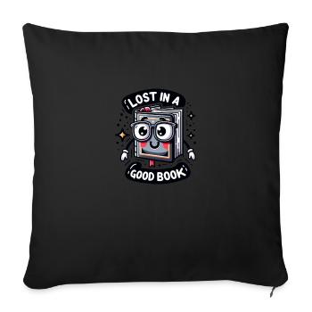 Lost in a good book - Sofa pillowcase 17,3'' x 17,3'' (45 x 45 cm) - black - Front