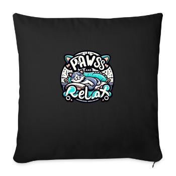 PAWSS & RELAX - Housse de coussin décorative 45 x 45 cm - noir - Devant