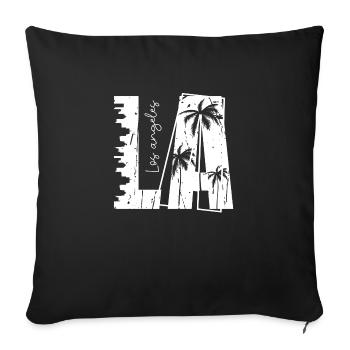 Los Angeles, États-Unis, États-Unis, Californie, Patriot Travel - Housse de coussin décorative 45 x 45 cm - noir - Devant