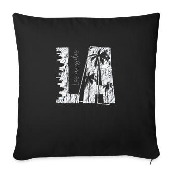 Los Angeles, États-Unis, États-Unis, Californie, Patriot Travel - Housse de coussin décorative 45 x 45 cm - noir - Devant