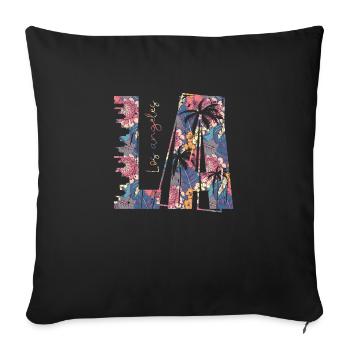 Los Angeles, États-Unis, États-Unis, Californie, Patriot Travel - Housse de coussin décorative 45 x 45 cm - noir - Devant