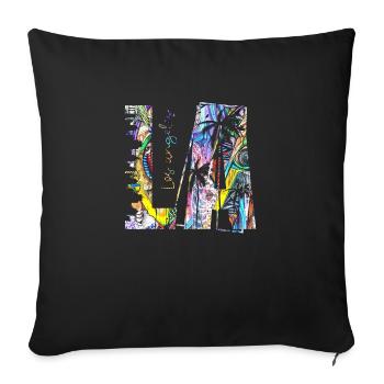 Los Angeles, États-Unis, États-Unis, Californie, Patriot Travel - Housse de coussin décorative 45 x 45 cm - noir - Devant