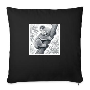 L’ours koala dort - Housse de coussin décorative 45 x 45 cm - noir - Devant
