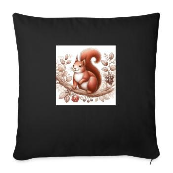 Écureuil - Housse de coussin décorative 45 x 45 cm - noir - Devant