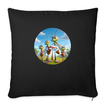 Famille des moustiques - Housse de coussin décorative 45 x 45 cm - noir - Devant